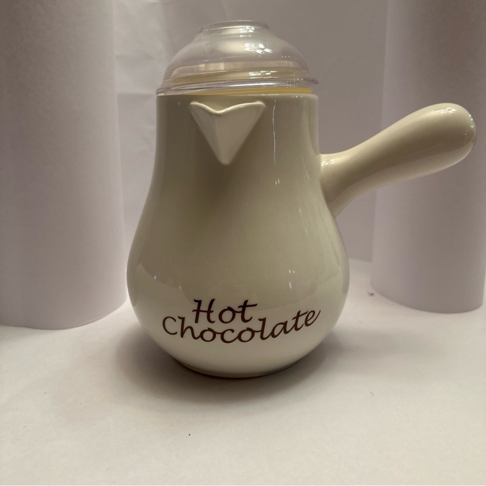 Williams Sonoma Cream "Hot Chocolate" Pouring Pot